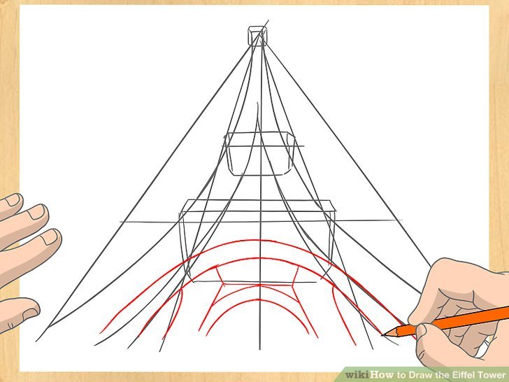 728x546 How To Draw The Eiffel Tower 14 Steps (With Pictures) - Eiffel Tower Sketch Step By Step