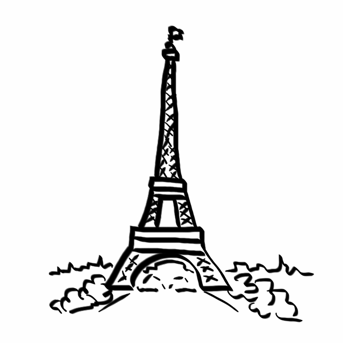 700x700 How To Draw A Good Enough Eiffel Tower In Six Steps - Eiffel Tower Sketch Step By Step