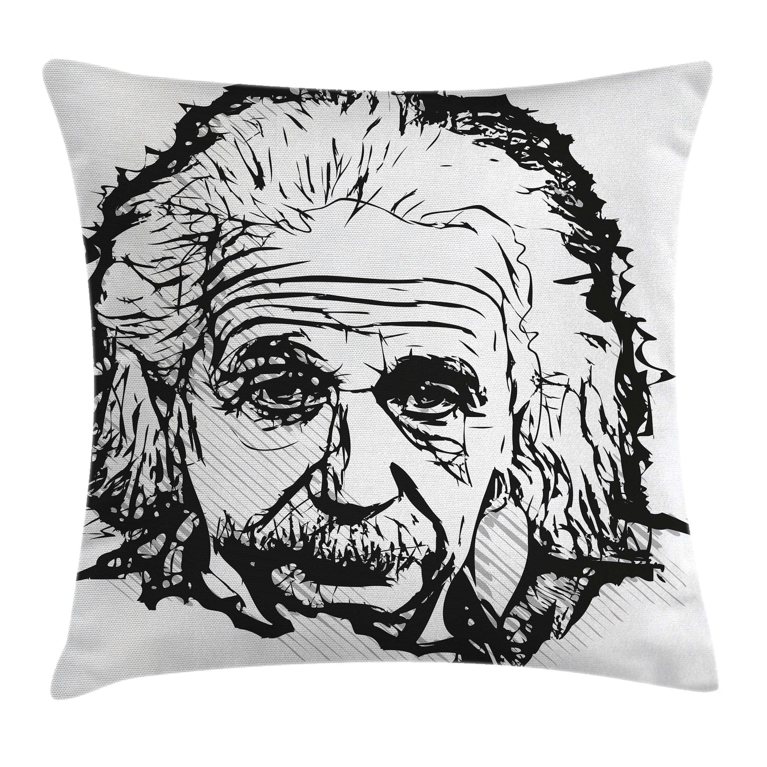 2657x2657 Ambesonne Sketch Albert Einstein Portrait Pillow Cover Wayfair - Einstein Sketch