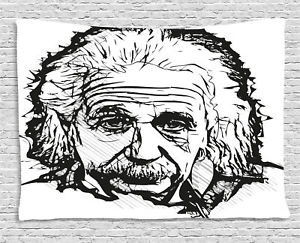 300x243 Sketch Tapestry Albert Einstein Portrait Print Wall Hanging Decor - Einstein Sketch