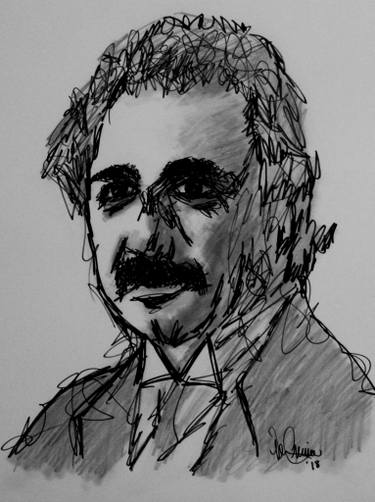 375x502 Young Einstein Drawing By Vernon Crumrine Saatchi Art - Einstein Sketch