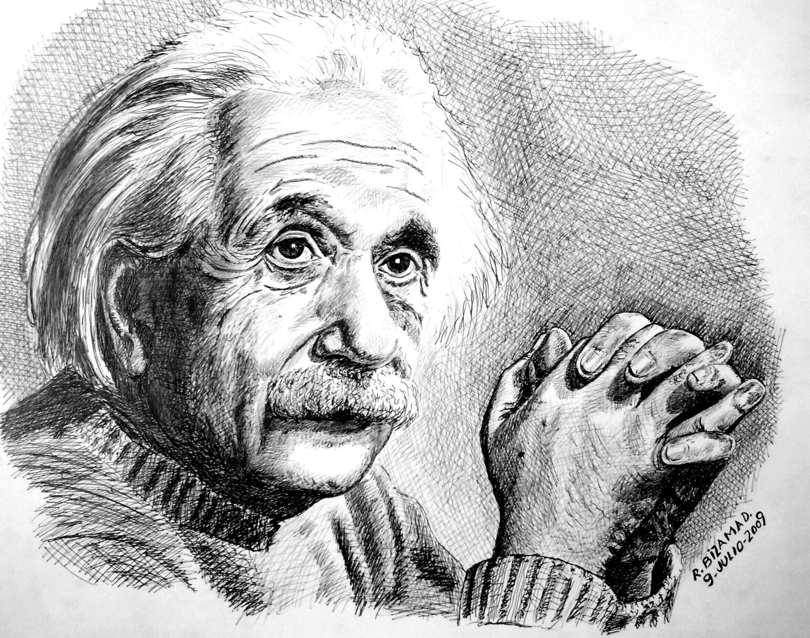 1600x1260 Albert Einstein By Robertobizama - Einstein Sketch