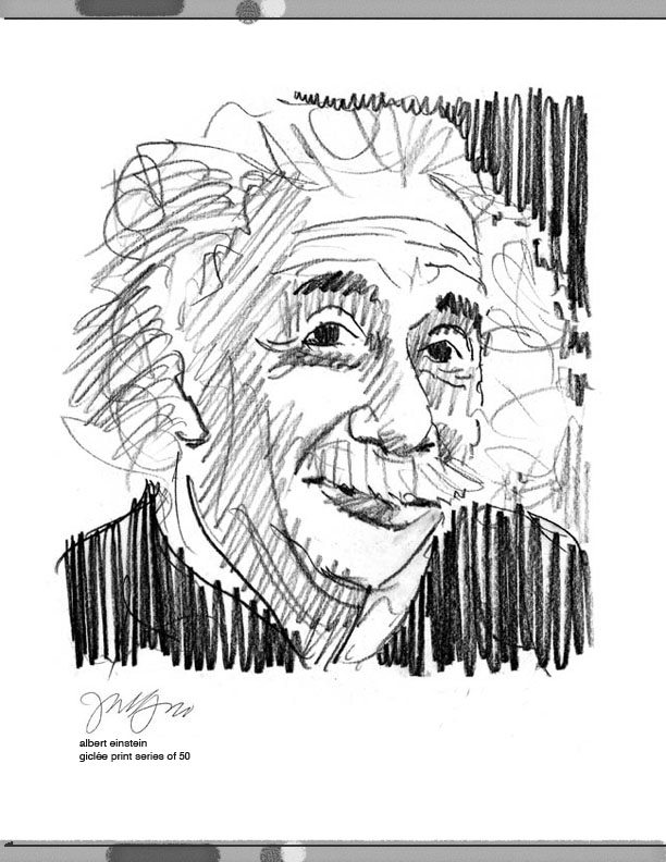 612x792 Albert Einstein Jan Gero - Einstein Sketch
