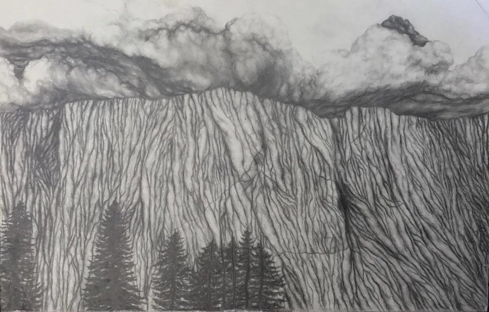 1000x638 Variation No. 1 On El Capitan The Assorted Drawings, Paintings - El Capitan Sketch