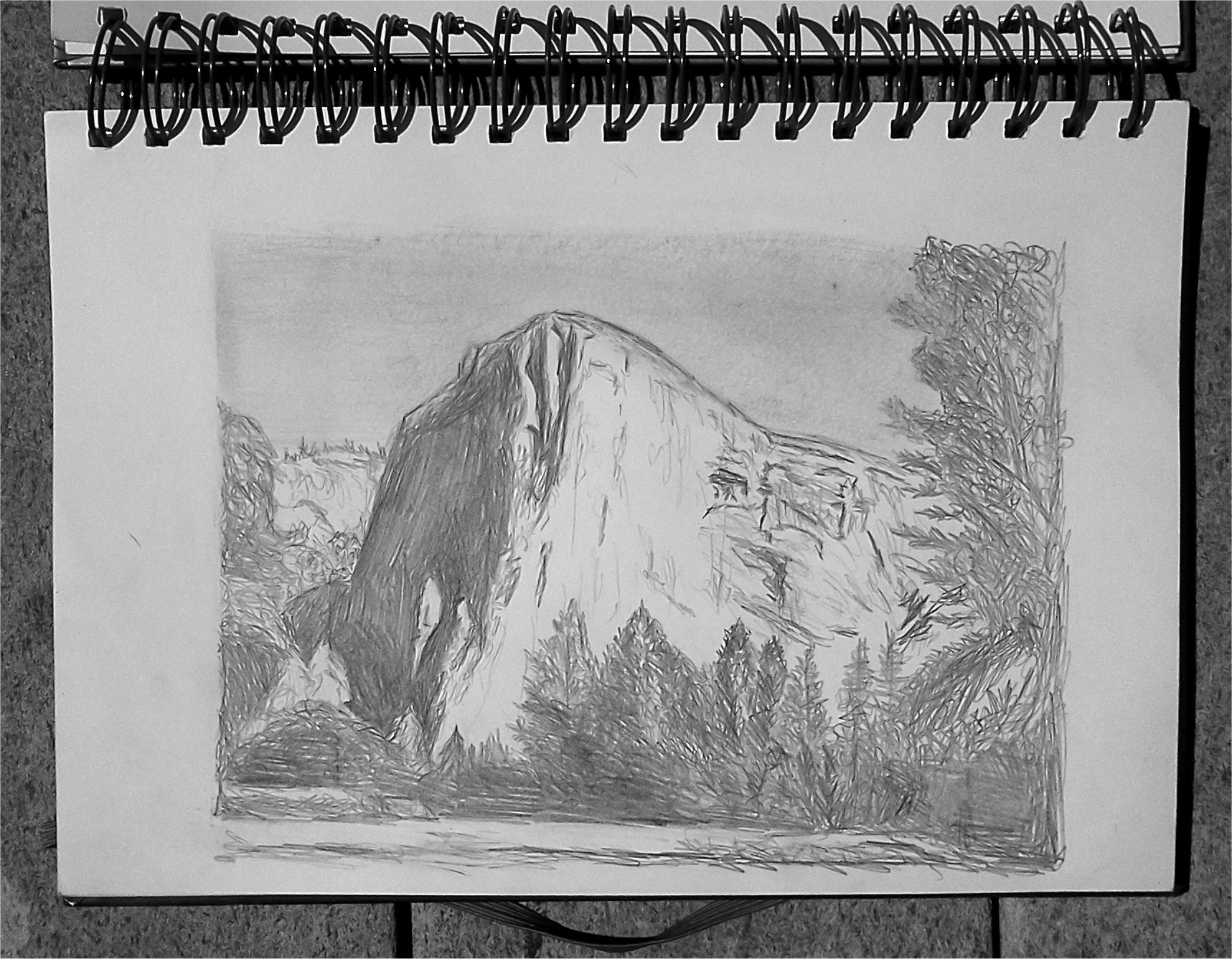 1717x1337 El Cap Art By Victoria - El Capitan Sketch