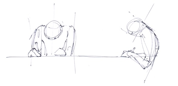 597x290 What Counts As Good Drawing Posture - Elbow Sketch