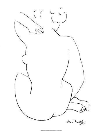 355x450 Black Sketch Art Print By Henri Matisse - Elbow Sketch