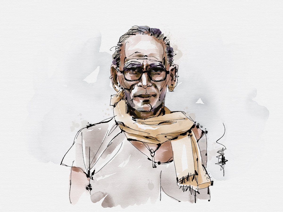 1200x899 Prakash Thombre On Twitter The Elderly - Elderly Sketch