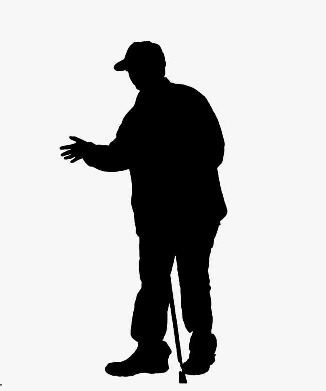 650x781 Silhouette Of Hand Crutches Elderly, Sketch, Old People - Elderly Sketch