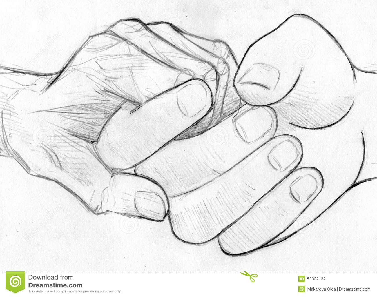 1300x1025 Sketch Hand Holding Each Other Holding Elderly Hand - Elderly Sketch