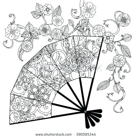 450x470 Fan Coloring - Electric Fan Sketch