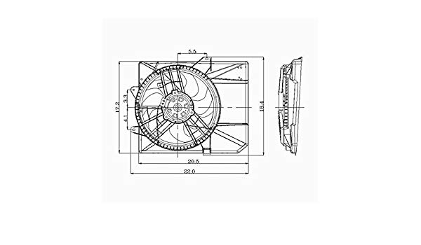 600x350 Cpp Radiator Cooling Fan Assembly For Ford Escort - Electric Fan Sketch