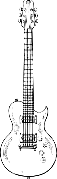 192x596 Electric Guitar Clip Art - Electric Guitar Sketch