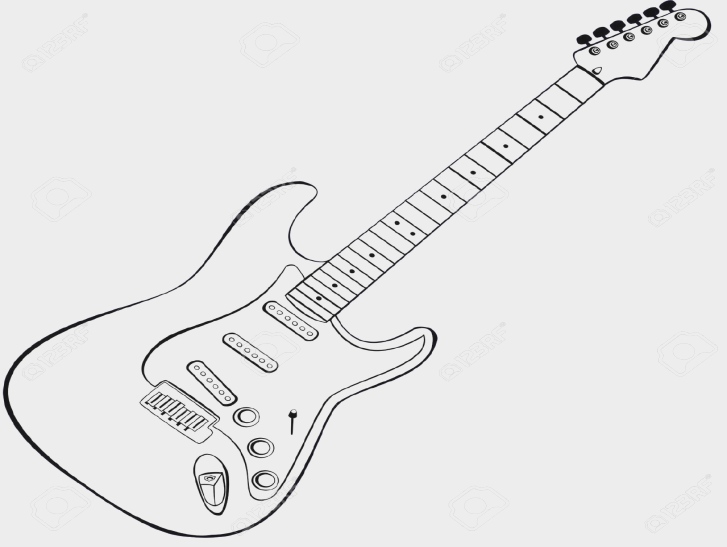 Electric Guitar Sketch at PaintingValley.com | Explore collection of ...