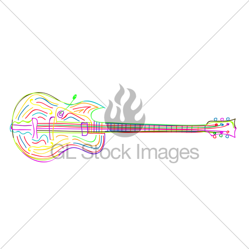 500x500 Electric Guitar Sketch Gl Stock Images - Electric Guitar Sketch