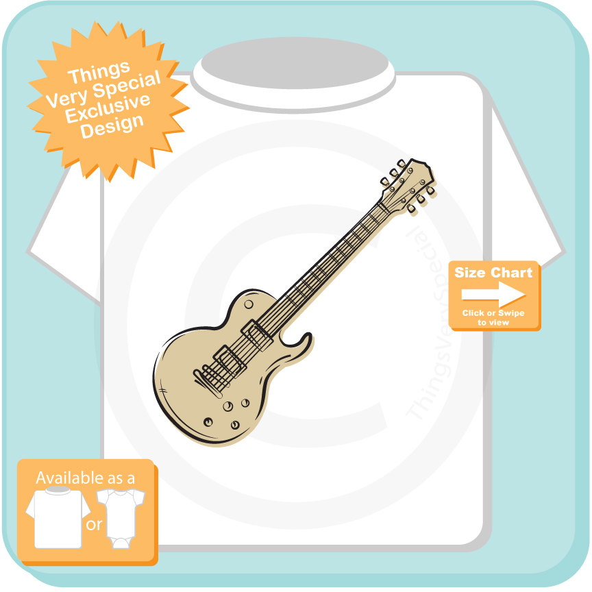 864x864 Guitar Shirt, Electric Guitar Sketch T Shirt Or Onesie For The - Electric Guitar Sketch