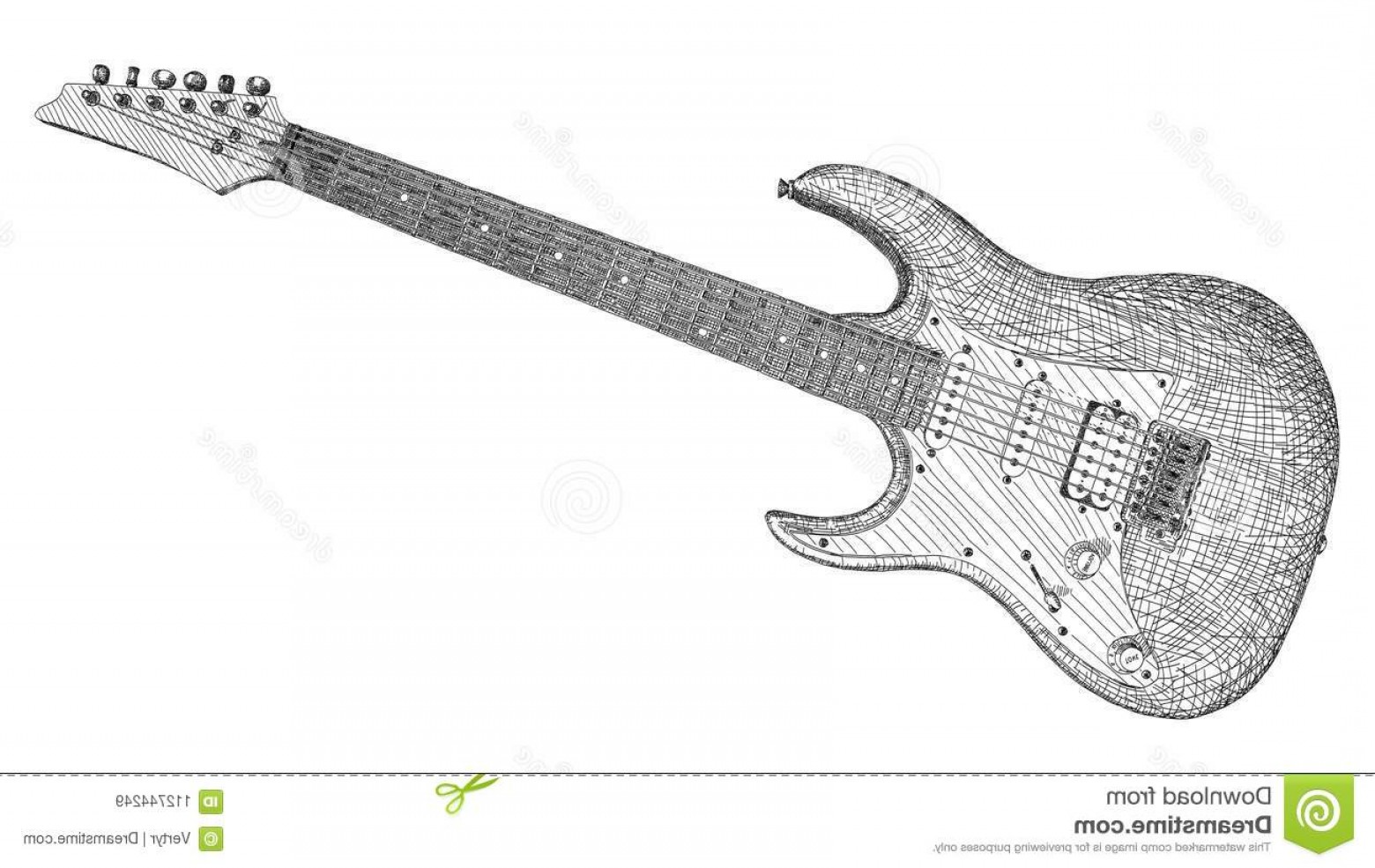 1560x985 Vector Graphic Arts Sketch Drawing Electric Guitar Black Pen - Electric Guitar Sketch