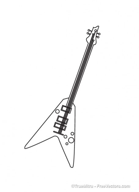 455x626 White Guitar Sketch Background Vector Free Download - Electric Guitar Sketch