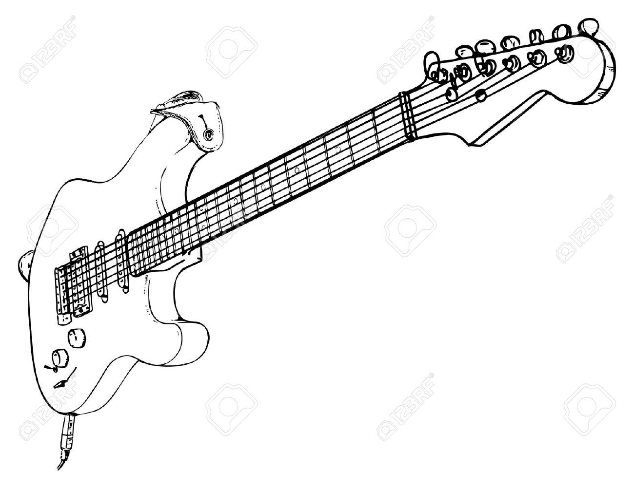 1300x1004 Electric Guitar Sketch - Electric Guitar Sketch
