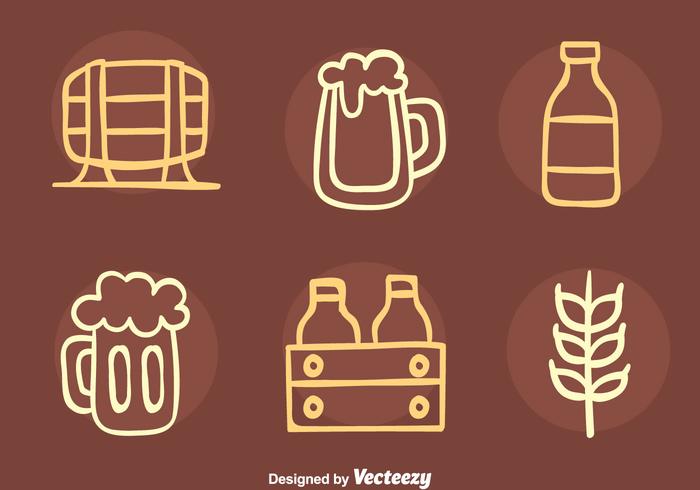 700x490 Nice Beer Element Sketch Icons Vector - Element Sketch