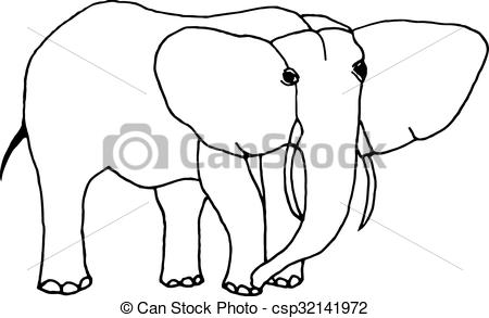 450x293 Hand Draw A Sketch In The Style Of An Elephant On A Black White - Elephant Black And White Sketch