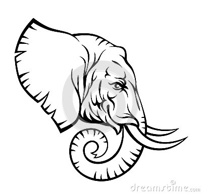 400x385 Drawn Elephant Head - Elephant Head Sketch
