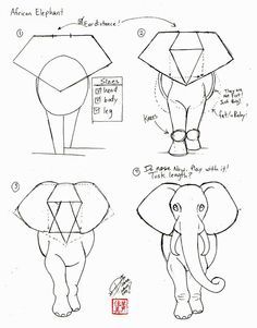 236x301 Step By Step How To Draw An Elephant Head. Art It All Out - Elephant Head Sketch