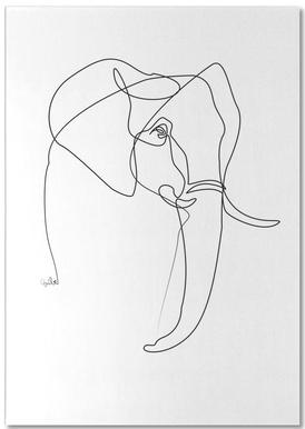 274x386 Elephant Line As Notepad By Quibe Juniqe - Elephant Line Sketch