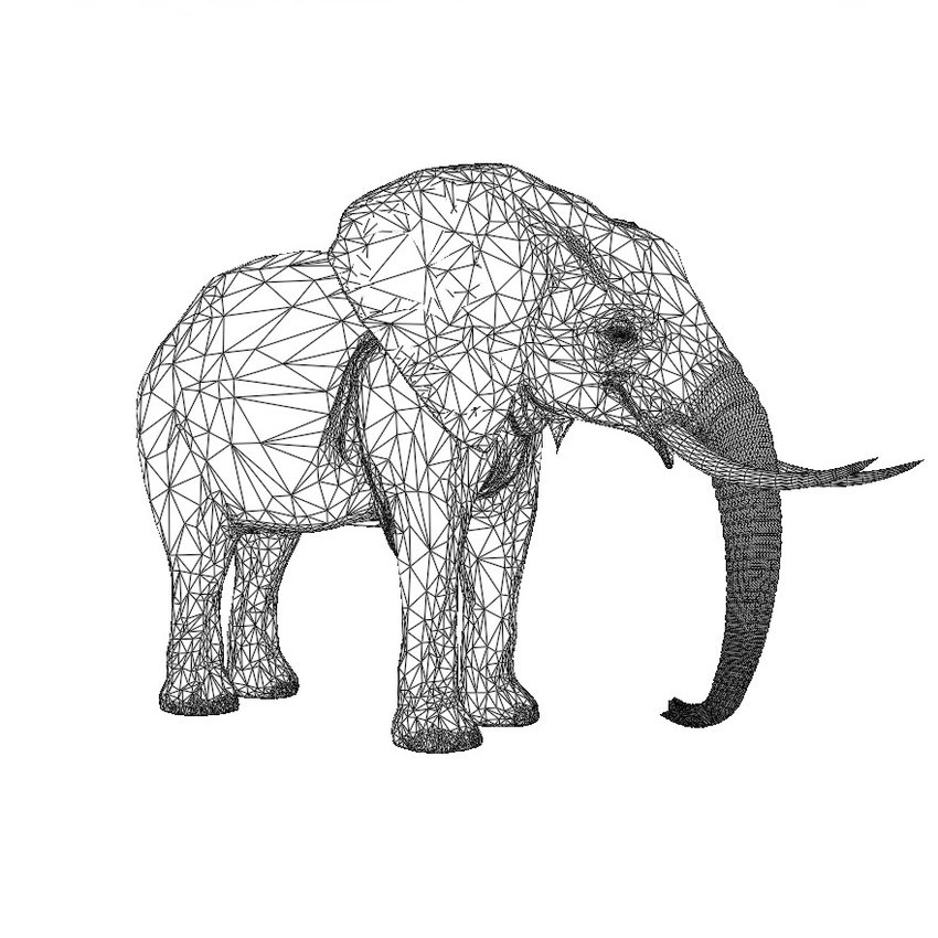 850x850 Example 1 Simple Pencil Sketch Of An Elephant Download - Elephant Line Sketch