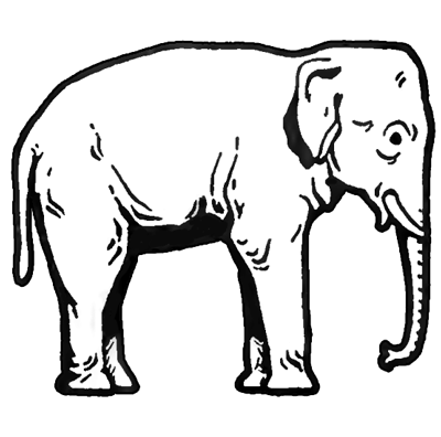 400x396 Indian Elephant Line Drawing - Elephant Line Sketch