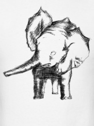 190x253 Elephant Sketch By Efrenr Spreadshirt - Elephant Sketch