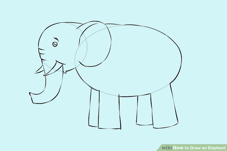 728x485 4 Ways To Draw An Elephant - Elephant Sketch For Kids