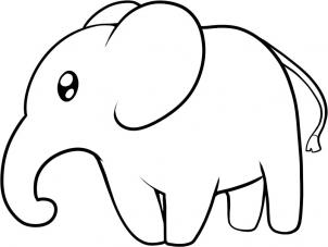 302x227 How To Draw How To Draw An Elephant For Kids - Elephant Sketch For Kids
