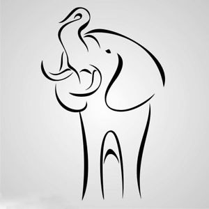 300x300 Elephant Sketch Big Sizes Reusable Stencil Wall Decor Kids Room - Elephant Sketch For Kids