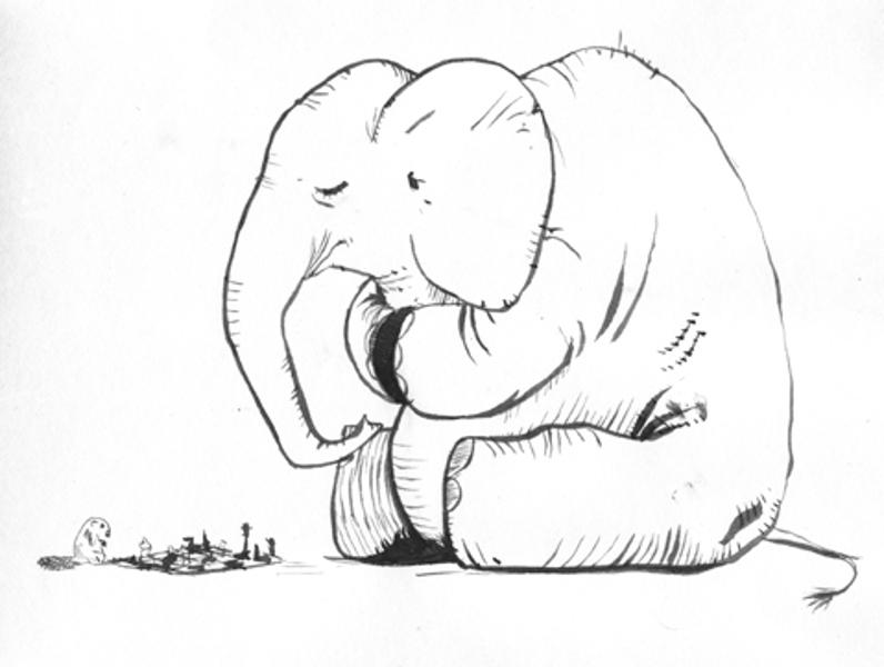 796x600 Elephant Playing Chess. Nature. Drawings. Pictures. Drawings Ideas - Elephant Sketch Simple