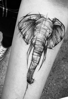 Elephant Sketch Tattoo at PaintingValley.com | Explore collection of ...