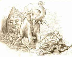 300x239 Religious Elephant Tattoo Sketch Tattoo Ideas - Elephant Sketch Tattoo