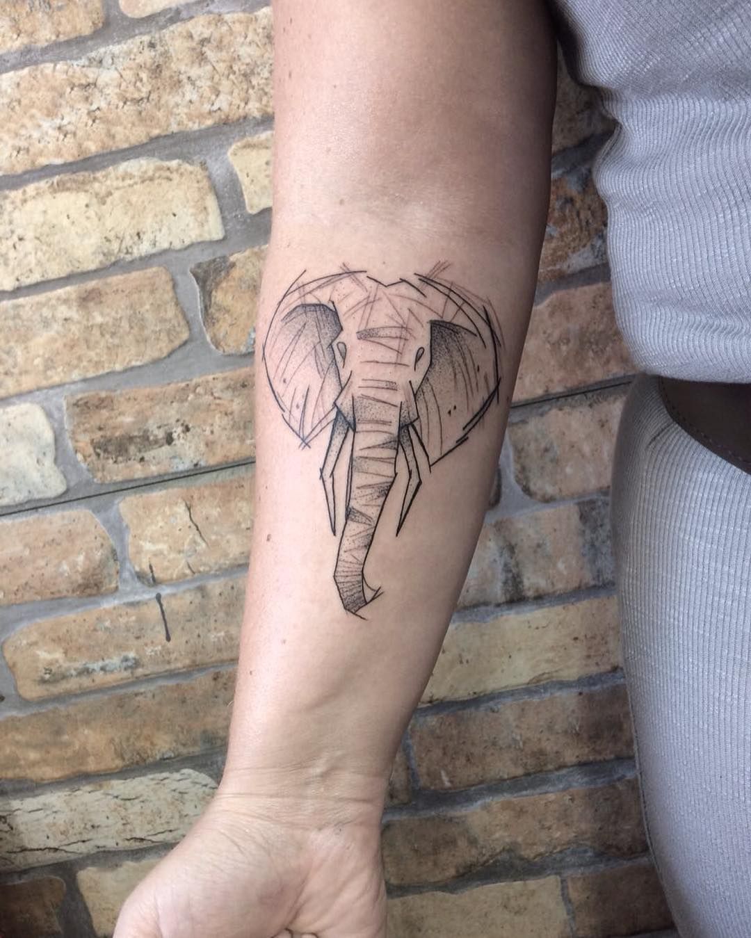 Elephant Sketch Tattoo at PaintingValley.com | Explore collection of ...