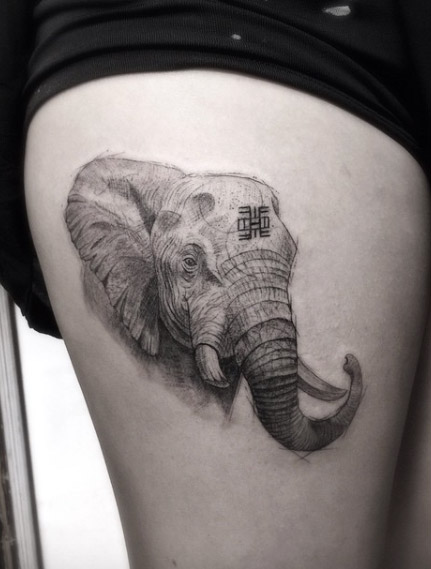 431x569 51 Exceptional Elephant Tattoo Designs Amp Ideas - Elephant Sketch Tattoo