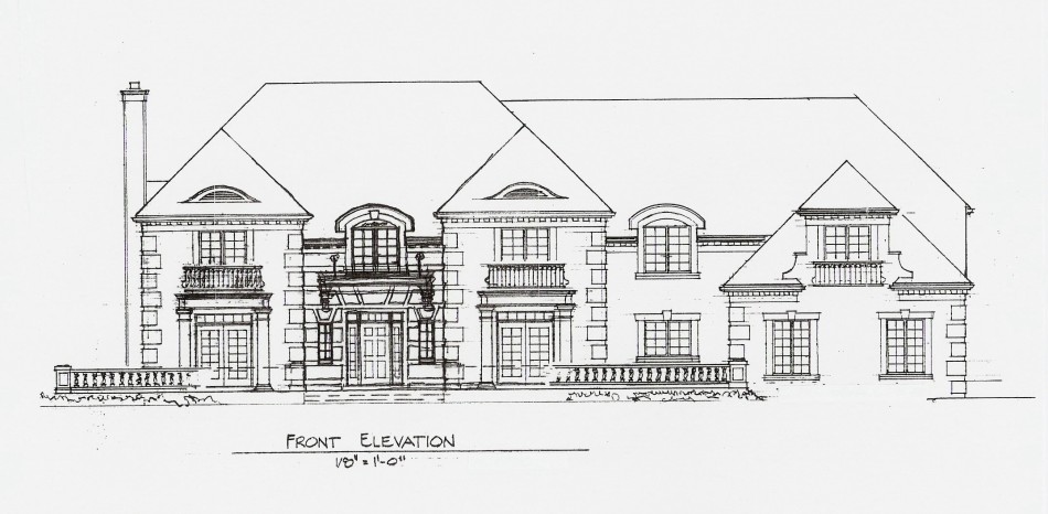 950x466 Elevation Sketch Reed Richins, Home Elevation Sketches - Elevation Sketch