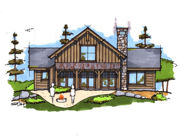 640x474 Family Retreat Elevation Sketch 1 - Elevation Sketch