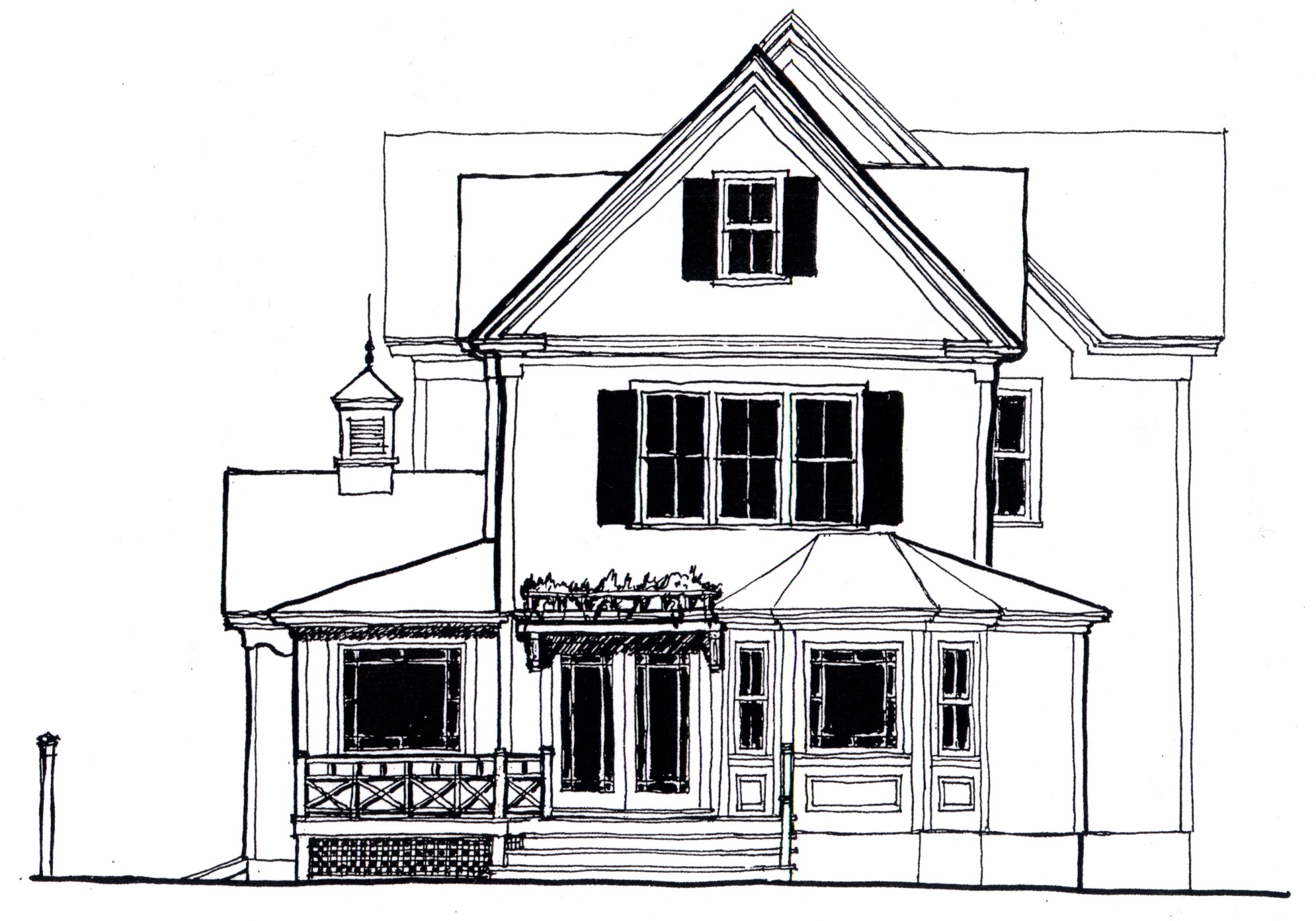 1990x1393 Sketch Of New Rear Elevation - Elevation Sketch