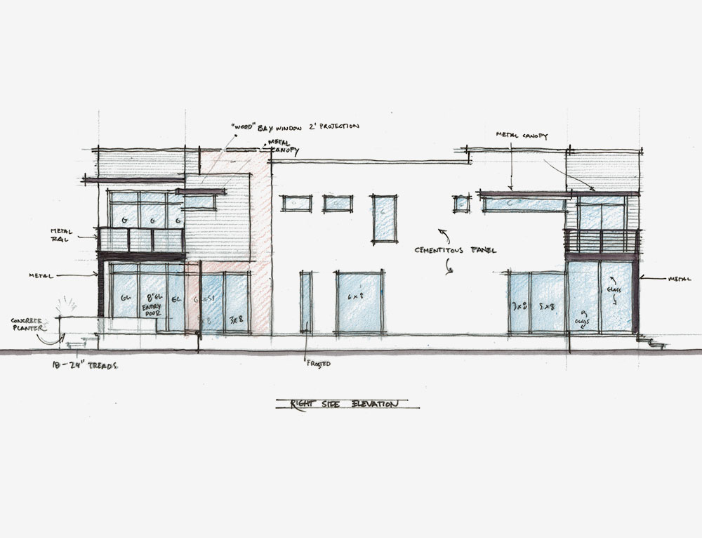 1000x766 Vienna Contemporary Wc Ralston Architects - Elevation Sketch