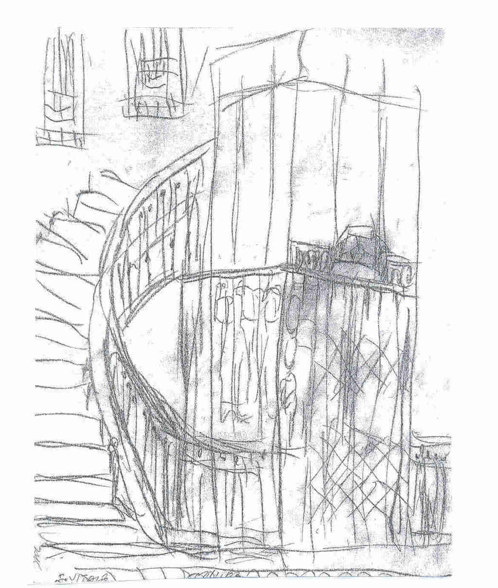 1024x1209 Maria Teresa Fernandes Artwork Old Elevator By Ebf Original - Elevator Sketch