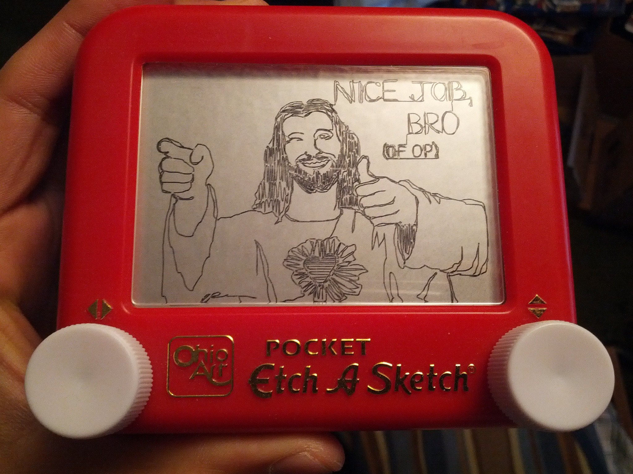 2048x1536 So, My Brother Recreated The Last Supper On His Etch A Sketch Pics - Elf Etch A Sketch