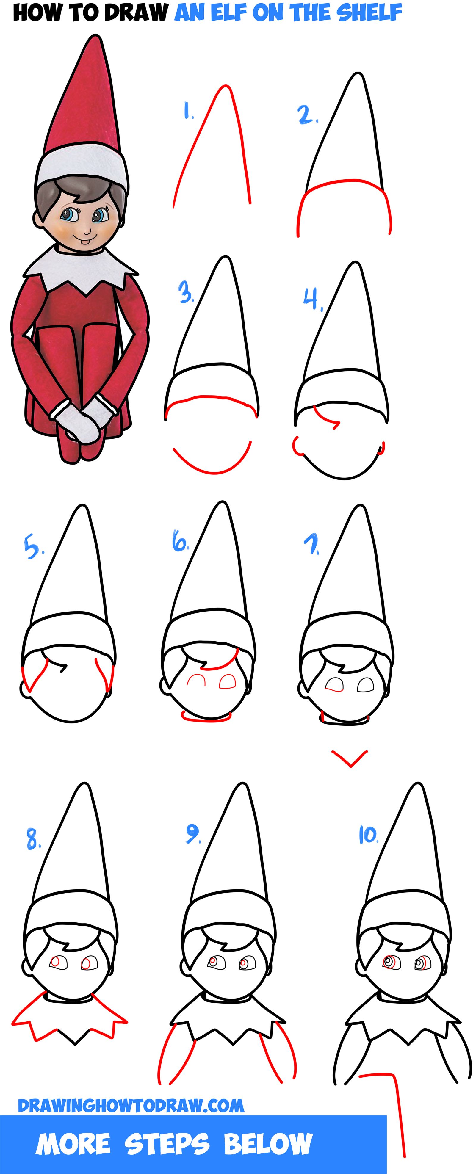 1600x3947 How To Draw The Elf On The Shelf Easy Step By Step Drawing - Elf On The Shelf Sketch