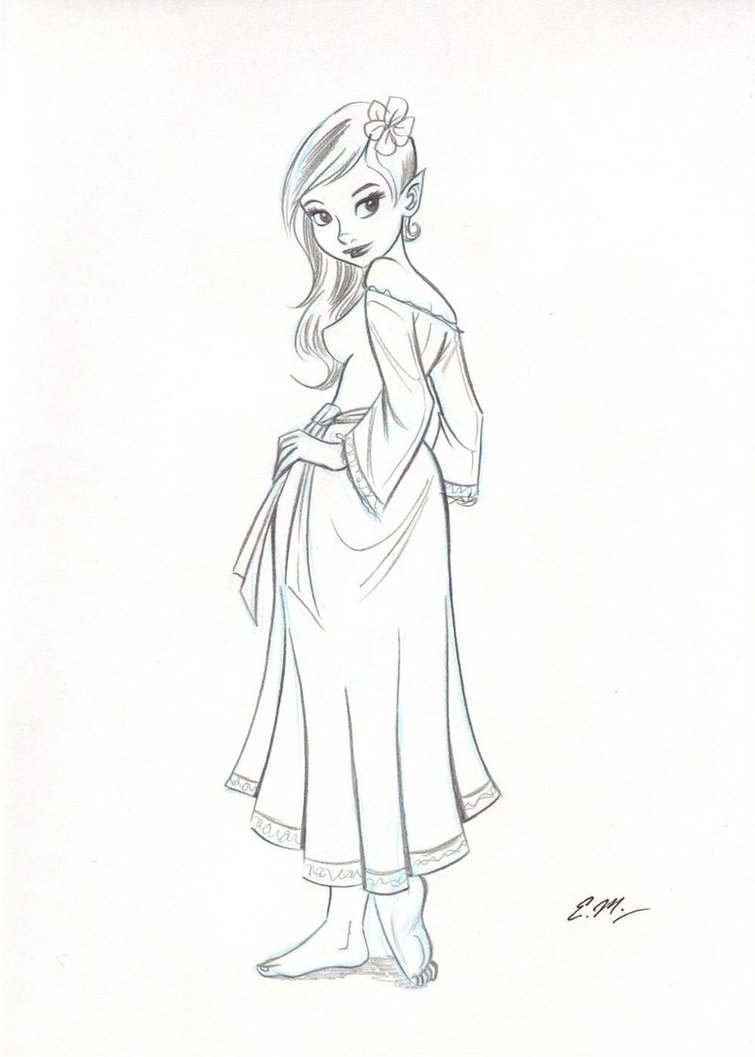 755x1057 Elf Sketch By Em Scribbles - Elf Sketch