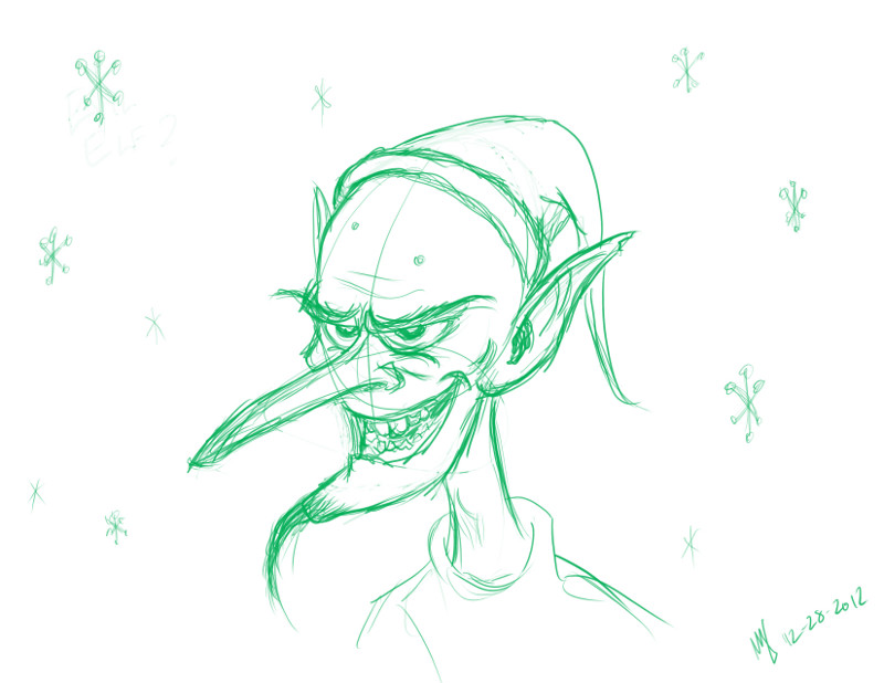 800x618 Evil Elf Sketch Matt Jordan - Elf Sketch