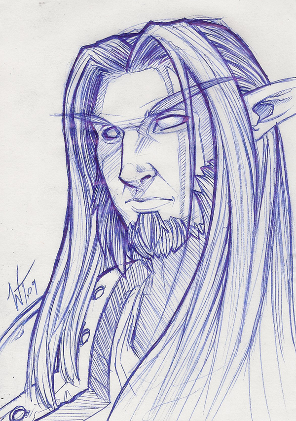 600x852 Sketch Night Elf By Westalbott - Elf Sketch