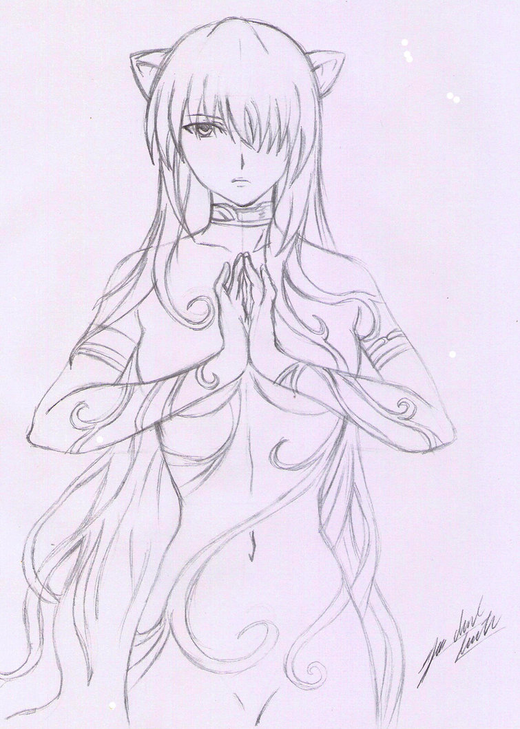 755x1059 Lucy Elfen Lied (Sketch) By Davidlatorre - Elfen Lied Sketch